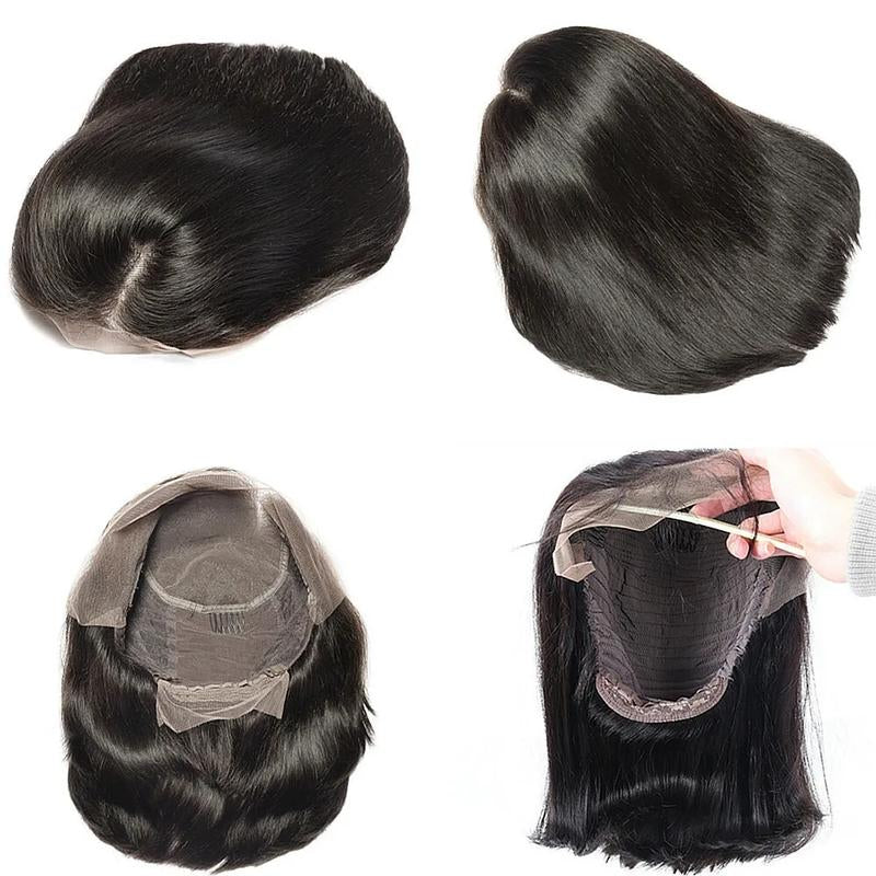 Black Straight Bob 13x4 HD Transparent Lace Front Wig - 180% Density Human Hair