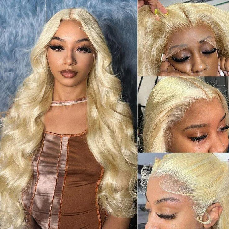 613 Blonde Body Wave and Straight 13X6 HD Transparent Lace Front Wig - 180% Density Human Hair, Colored Hair
