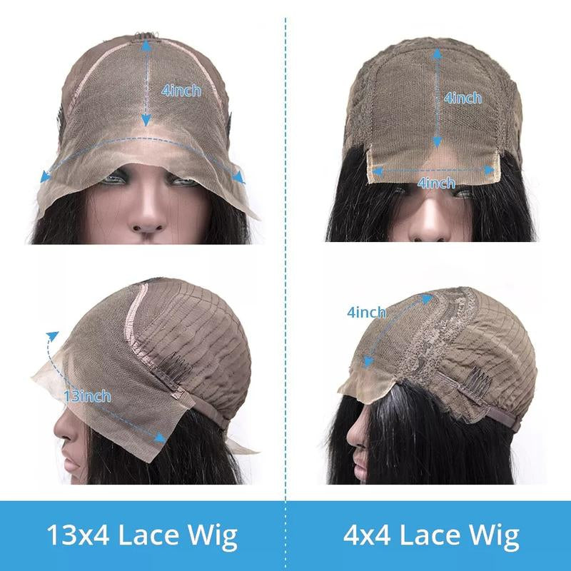 Black Straight Bob 13x4 HD Transparent Lace Front Wig - 180% Density Human Hair