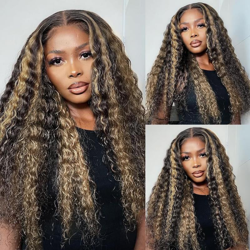 Blonde Balayage on Black Body Wave and Deep Wave 13x6/13x4 HD Transparent Lace Front Wig - 200% Density Human Hair, Colored Wig