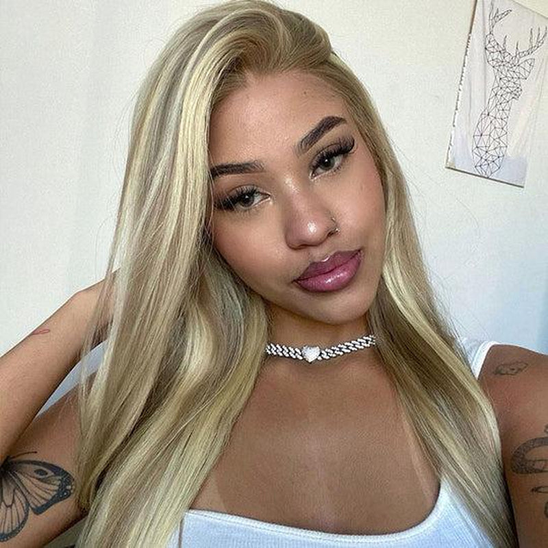 Blonde Balayage Straight 13x6 HD Transparent Lace Front Wig - 250% Density Human Hair, Colored Wig