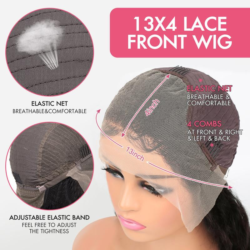 Pink Straight 13x4 HD Transparent Lace Front Wig – 180% Density Human Hair, Colored Wig for Women