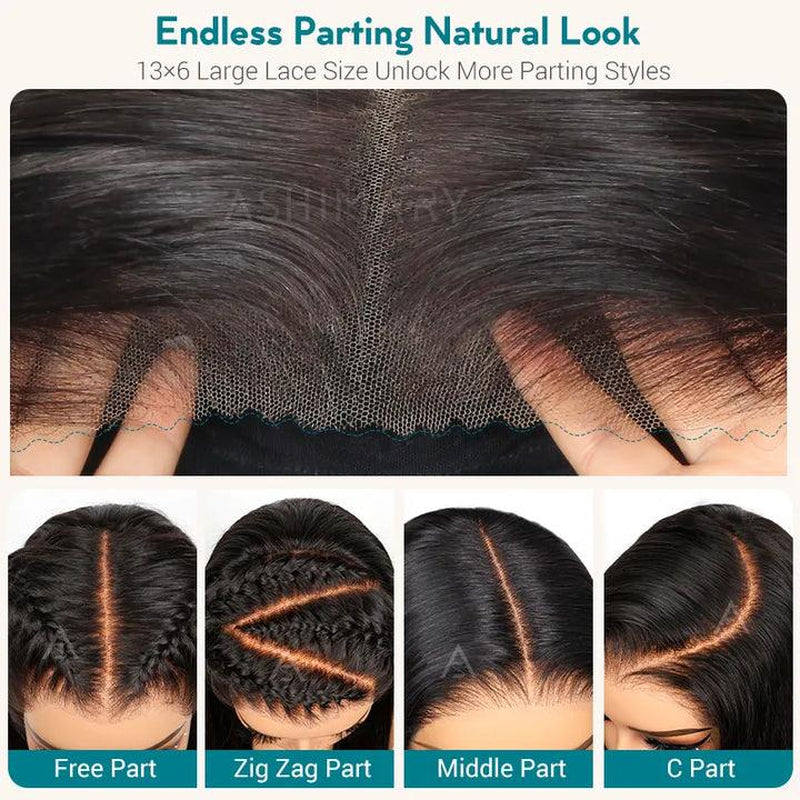 Black Butterfly Cut Face-Framing Peacock Curls 13X6 Glueless Wig - 250% Density Human Hair