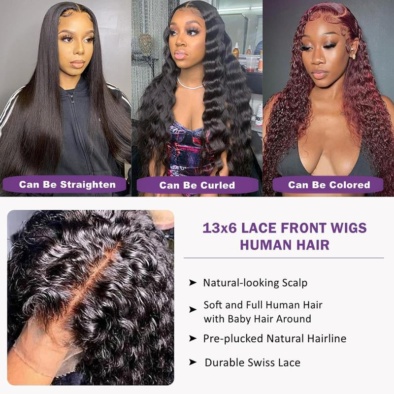 Chocolate Brown Deep Wave 13x4 HD Transparent Lace Front Wig - 180% Density Human Hair, Colored Wig