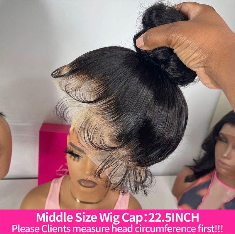 Black Straight & Body Wave 360 HD Transparent Full Lace Wig - 180% Density Human Hair