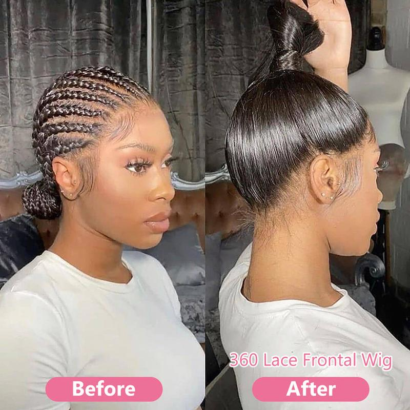 Black Straight & Body Wave 360 HD Transparent Full Lace Wig - 180% Density Human Hair