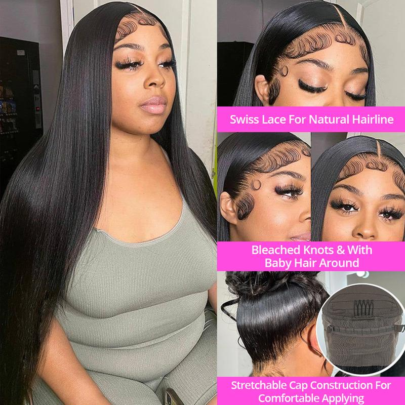 Black Straight & Body Wave 360 HD Transparent Full Lace Wig - 180% Density Human Hair