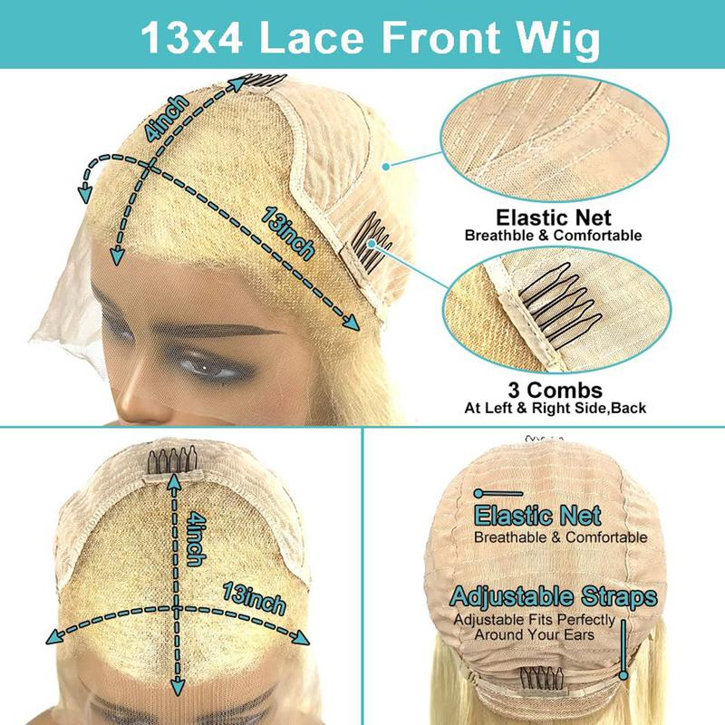 Platinum Straight Bob 13x4 HD Transparent Lace Front Wig - 180% Density Human Hair, Colored Wig