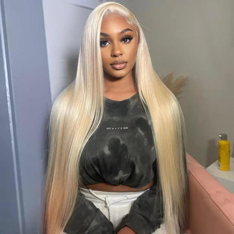613 Straight 13x6 HD Transparent Lace Front Wig - 180% Density Human Hair, Colored Wig