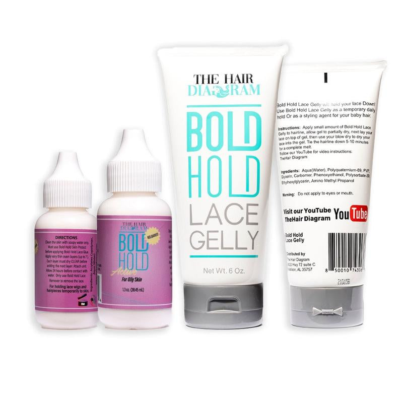 Bold Hold Active Lace Wig Glue 1.3Oz & Gelly 6Oz Combo Pack