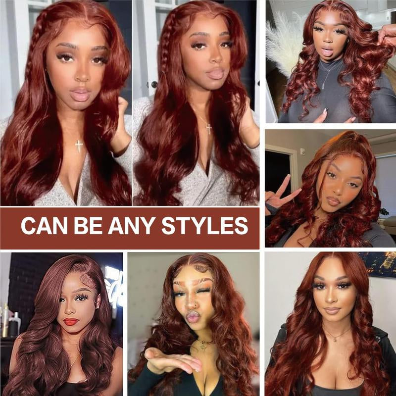Ginger Orange Body Wave HD Transparent Lace Front Wig - 180% Density Human Hair, Colored Wig