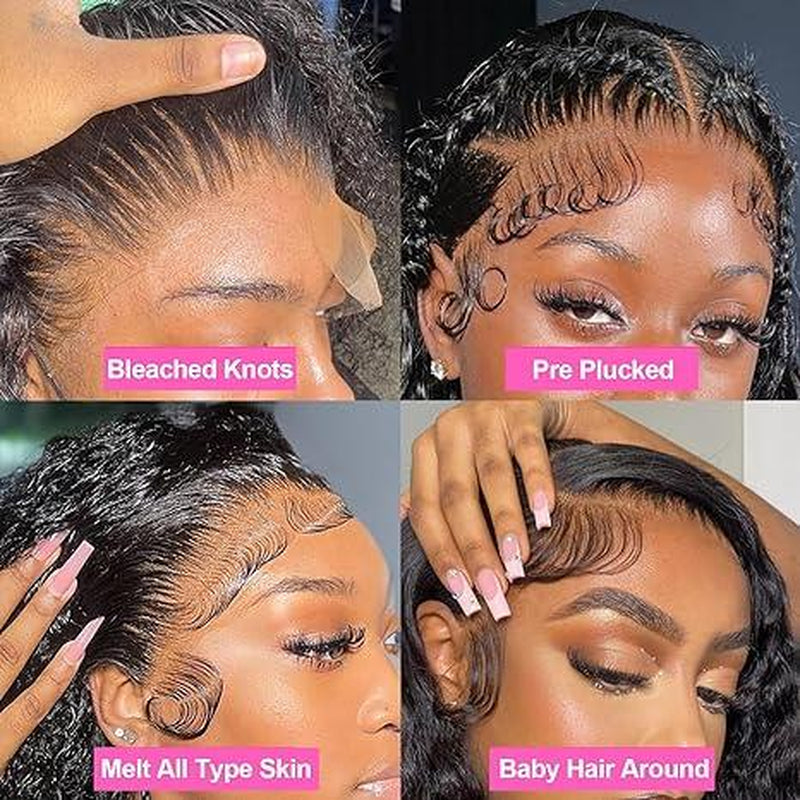Black Jerry Curl 13x6 HD Transparent Lace Front Wig - 180% Density Human Hair Wig