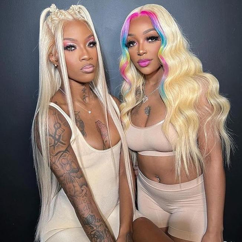 613 Blonde Body Wave and Straight 13X6 HD Transparent Lace Front Wig - 180% Density Human Hair, Colored Hair