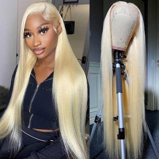 613 Straight 13x6 HD Transparent Lace Front Wig - 180% Density Human Hair, Colored Wig 