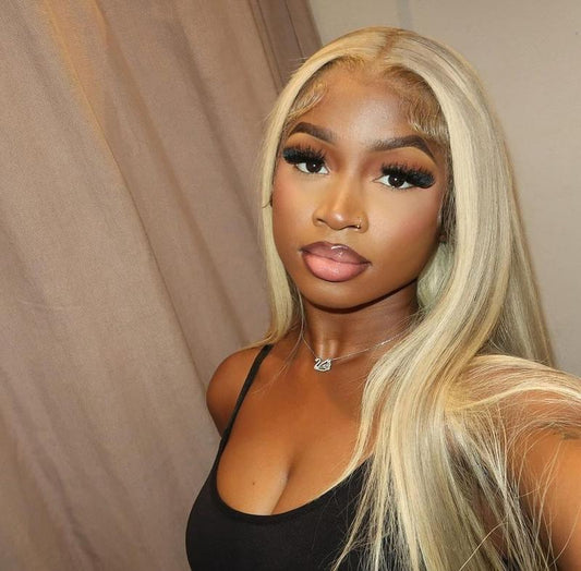Blonde Balayage Straight 13x6 HD Transparent Lace Front Wig - 250% Density Human Hair, Colored Wig