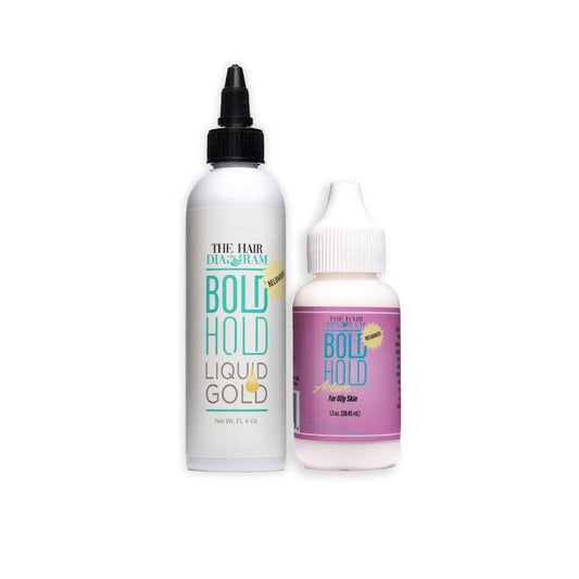 Bold Hold Active Lace Wig Glue 1.3Oz & Liquid Gold 4Oz Combo Pack