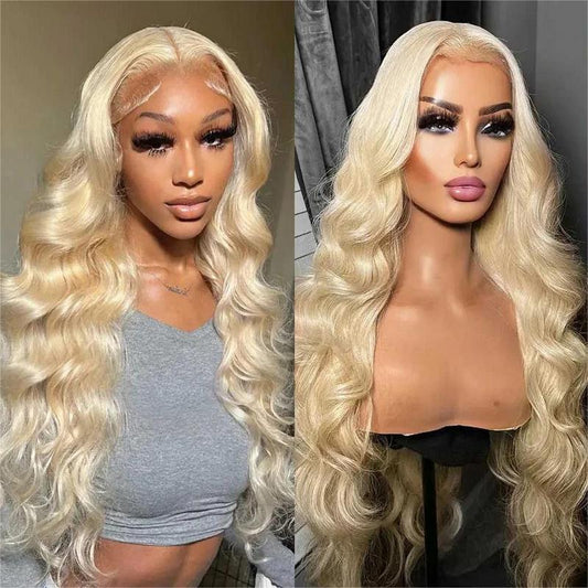613 Blonde Body Wave and Straight 13X6 HD Transparent Lace Front Wig - 180% Density Human Hair, Colored Hair